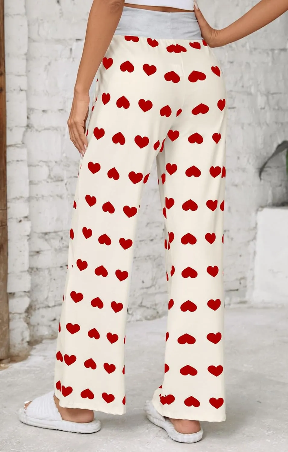 Women Pajama Pants Comfy Lounge Wide Leg Casual Stretch Palazzo Drawstring Pj Bottoms Pants S-3XL