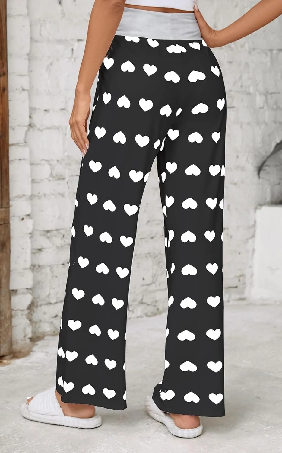 Women Pajama Pants Comfy Lounge Wide Leg Casual Stretch Palazzo Drawstring Pj Bottoms Pants S-3XL