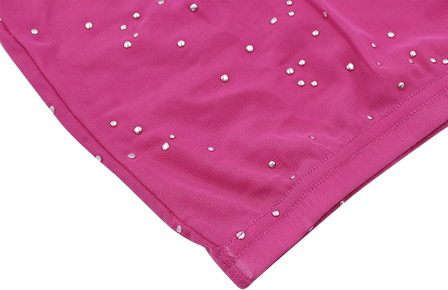 Women Rave Sheer Mesh Shiny Pants Flared High Waist Bell Bottom Pants for Party Dance Festival