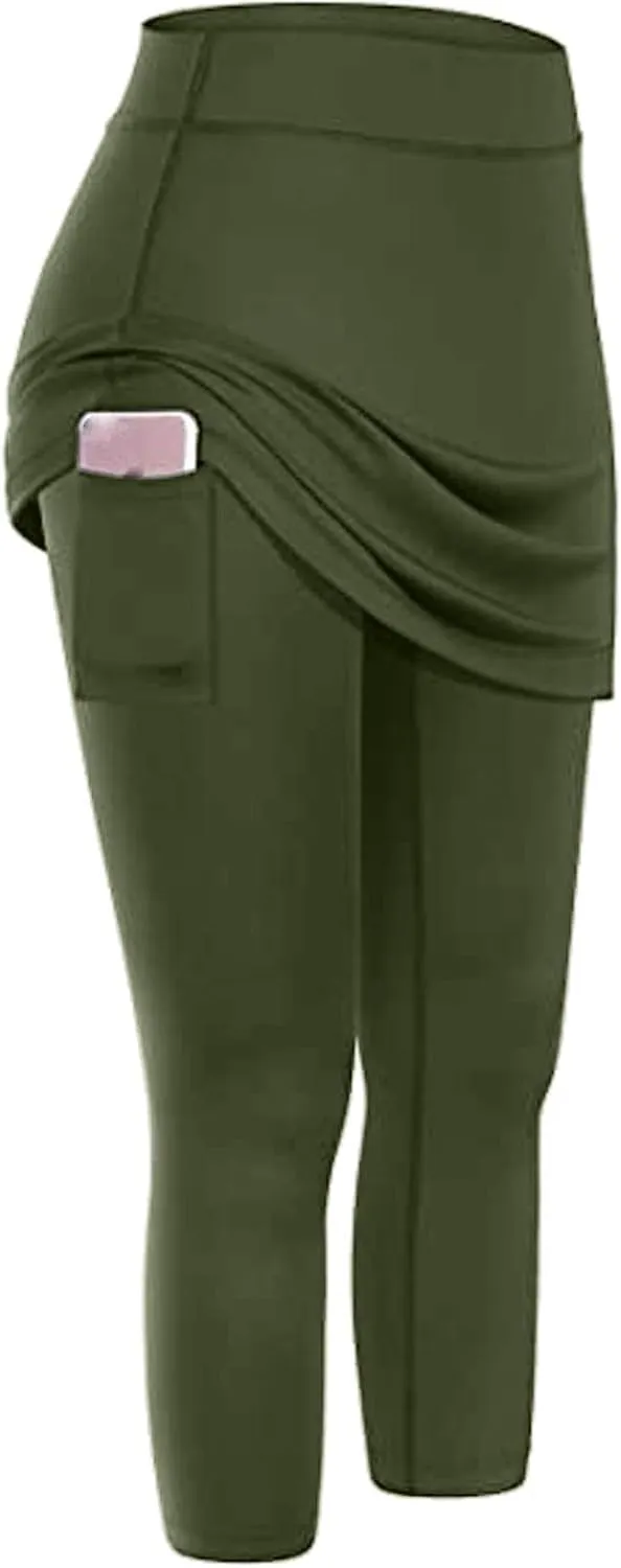 Women Sports Legging Skirts 2025 Trendy Beach Playing Tennis Yoga Sweatpant High Waisted Elastic Slim Fit Casual Pant