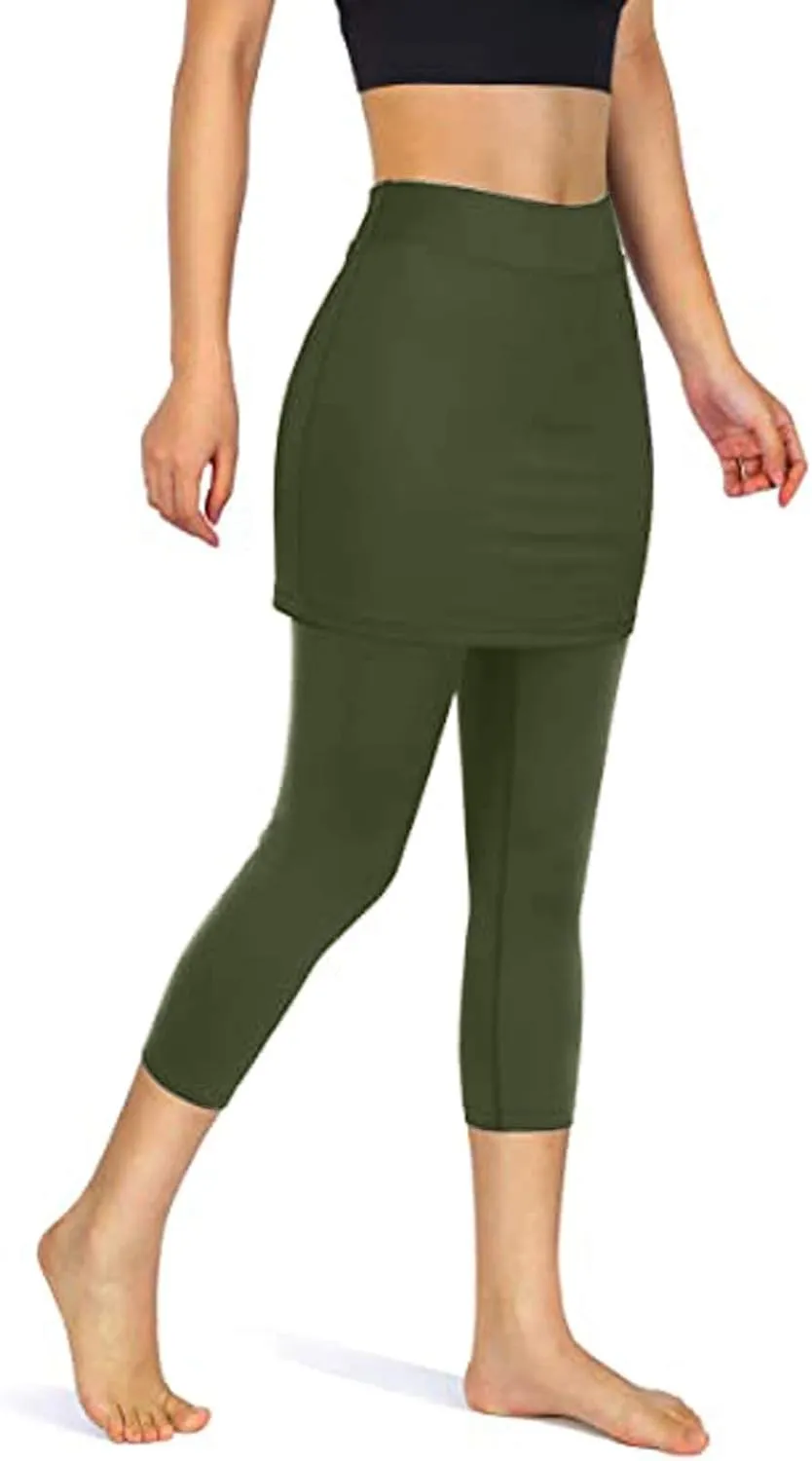 Women Sports Legging Skirts 2025 Trendy Beach Playing Tennis Yoga Sweatpant High Waisted Elastic Slim Fit Casual Pant