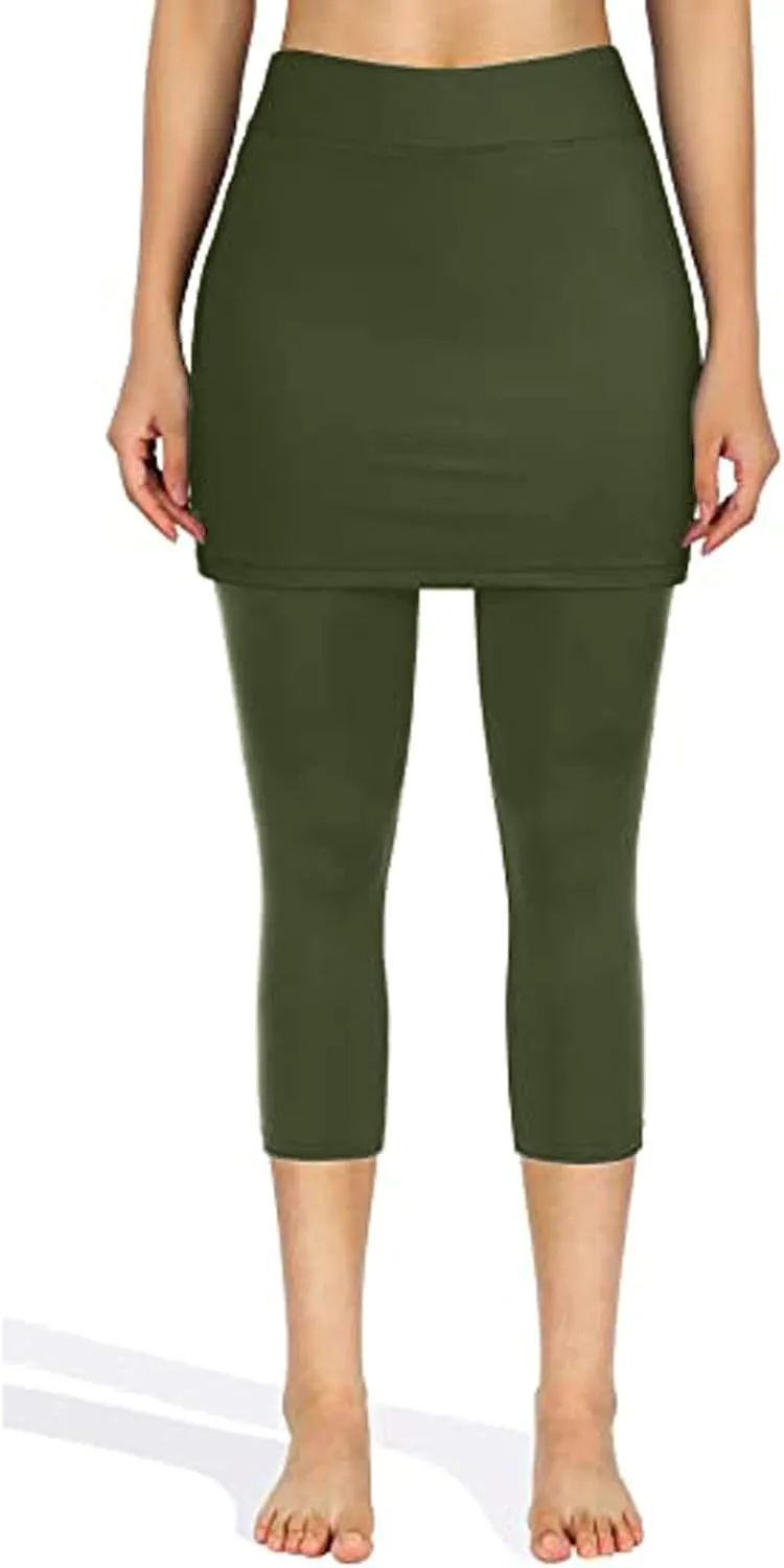 Women Sports Legging Skirts 2025 Trendy Beach Playing Tennis Yoga Sweatpant High Waisted Elastic Slim Fit Casual Pant