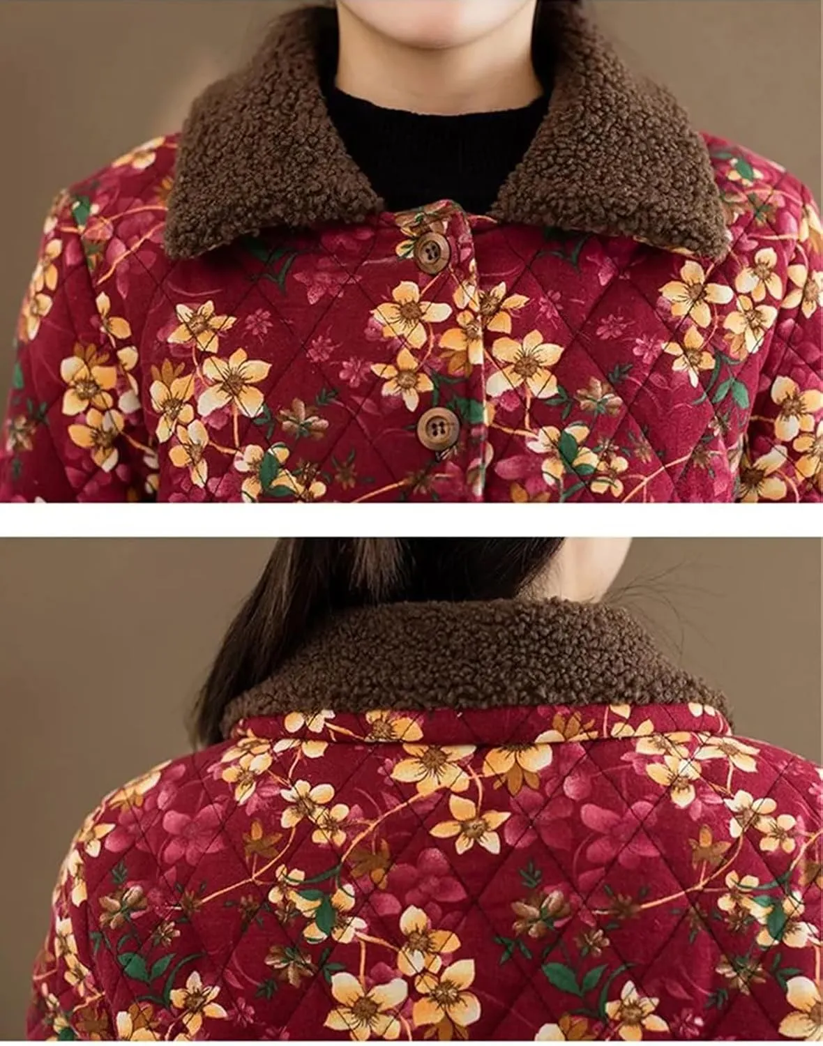 Women Winter Single-Breasted Fleece Warm Cotton-Padded Coat Loose And Comfortable Jacket