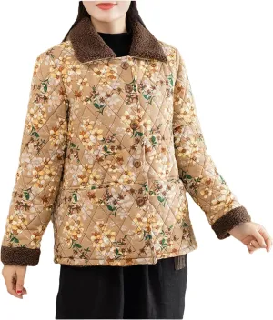 Women Winter Single-Breasted Fleece Warm Cotton-Padded Coat Loose And Comfortable Jacket