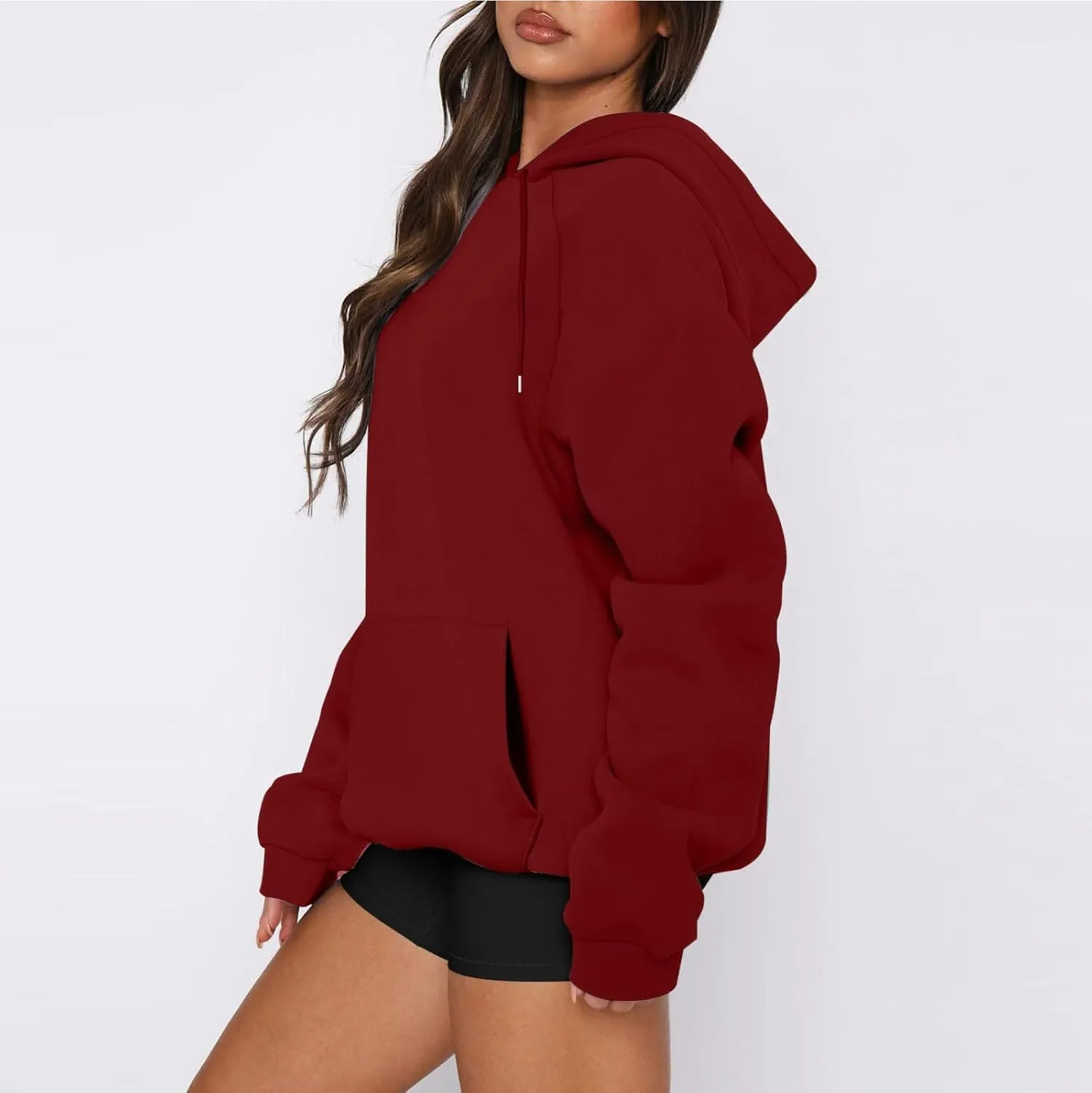 Women'S Casual Oversized Hoodie Soft Fleece Pullover Sweatshirt With Drawstring Perfect