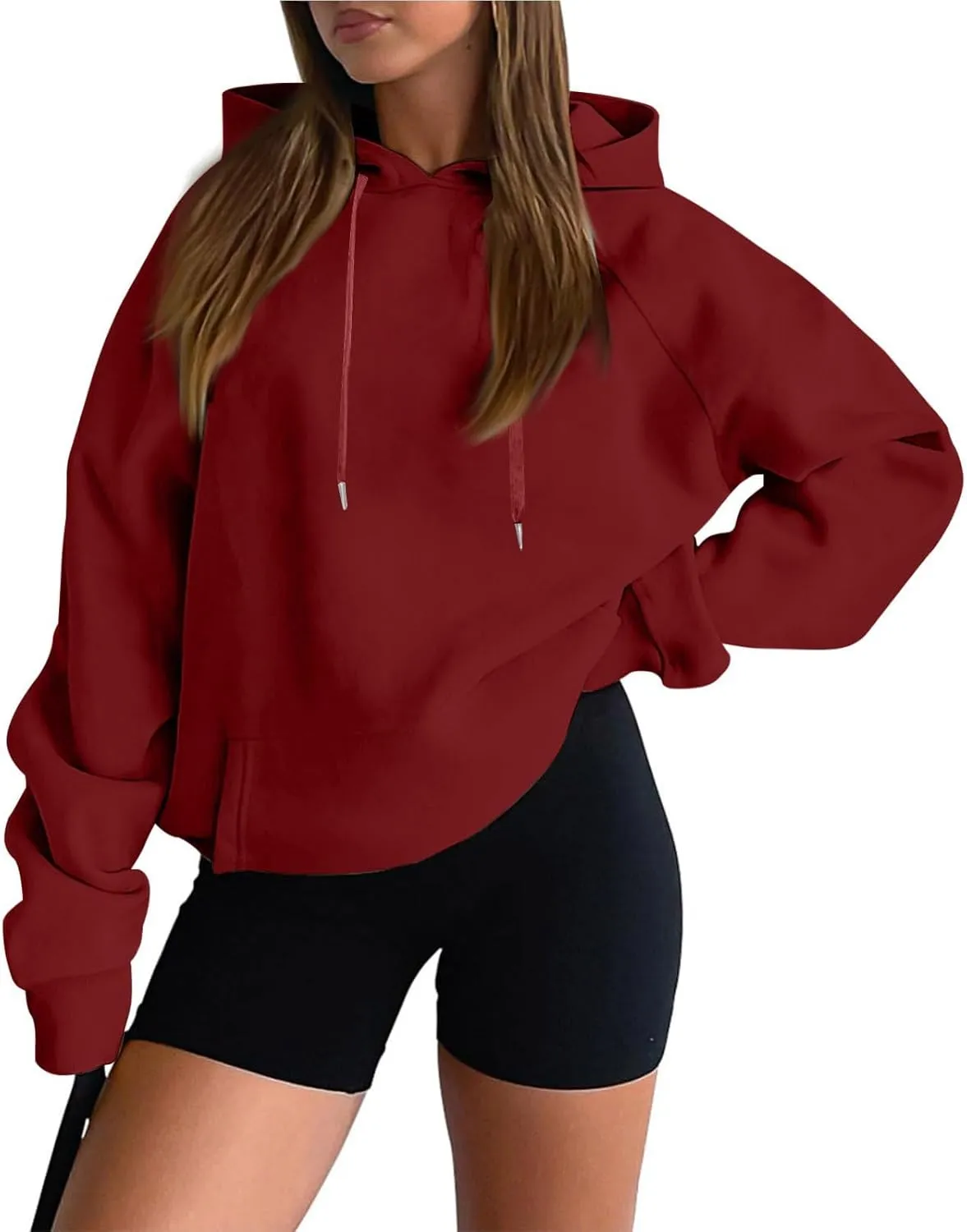 Women'S Casual Oversized Hoodie Soft Fleece Pullover Sweatshirt With Drawstring Perfect