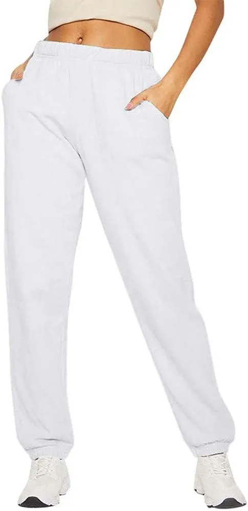 Women's Casual Sweatpants, High Waist Workout Jogger Pants Baggy Trousers, Running Jogging Harem Pants Active Lounge Trousers