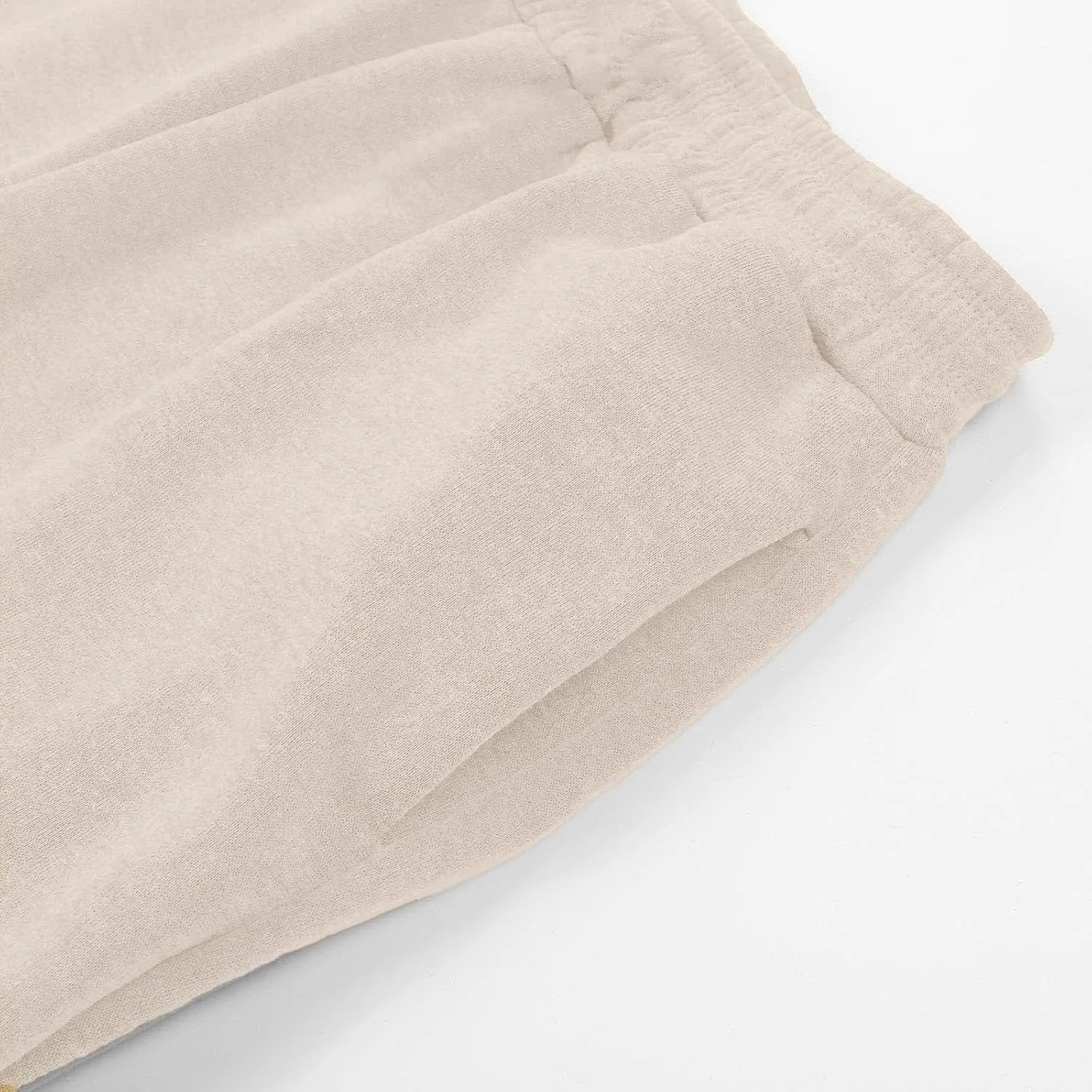 Womens Cotton Linen Jogger Pants Lightweight Elastic High Waist Trousers with Pockets Lounge Baggy Sweatpant for Yoga Gym