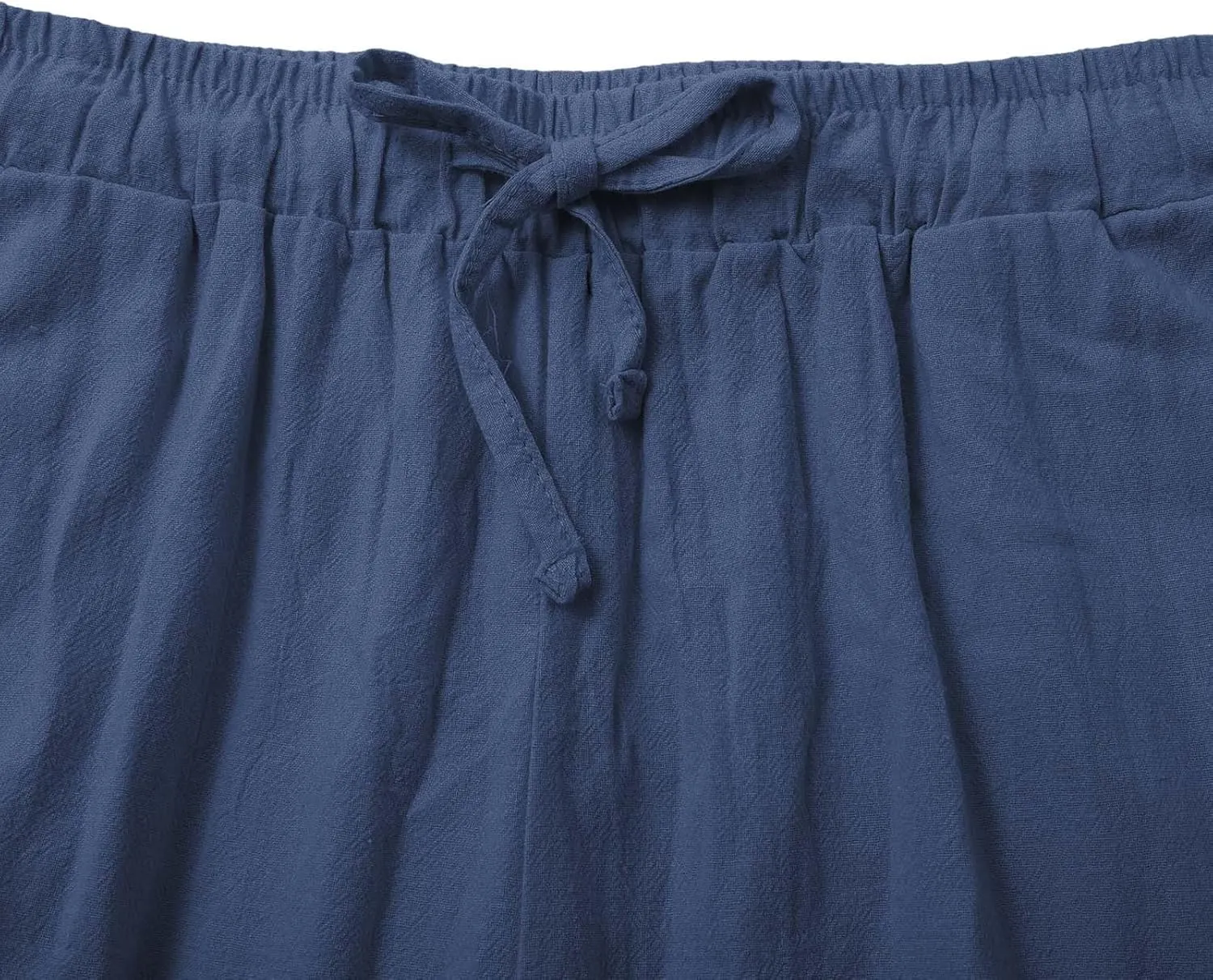 Womens Cotton Linen Pants Pants Fashion Drawstring Elastic Trousers Comfy Sports Athletic Lounge Pants with Pockets