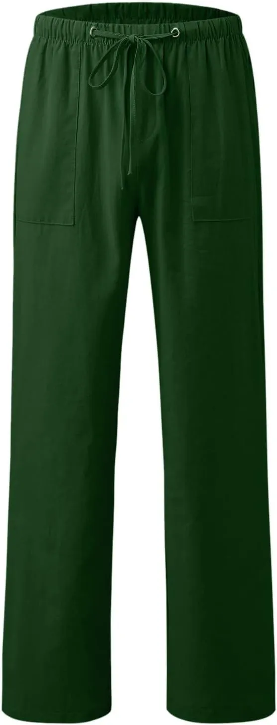 Womens Cotton Linen Summer Letter Patched Palazzo Pants Low Waist Lounge Pants Loose Fit Palazzo Lounge Pants