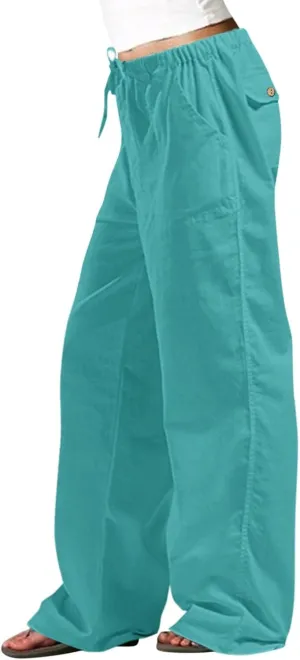 Womens Cotton Linen Summer Letter Patched Palazzo Pants Low Waist Lounge Pants Loose Fit Palazzo Lounge Pants