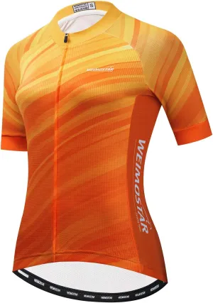 Women's Cycling Jersey, Short Sleeved Bike Shirt Mountain Jersey Comfortable Quick Dry Wear Top