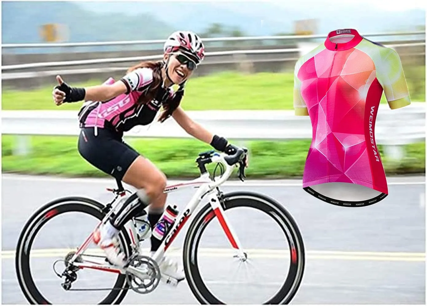 Women's Cycling Jersey, Short Sleeved Bike Shirt Mountain Jersey Comfortable Quick Dry Wear Top
