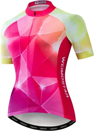 Women's Cycling Jersey, Short Sleeved Bike Shirt Mountain Jersey Comfortable Quick Dry Wear Top
