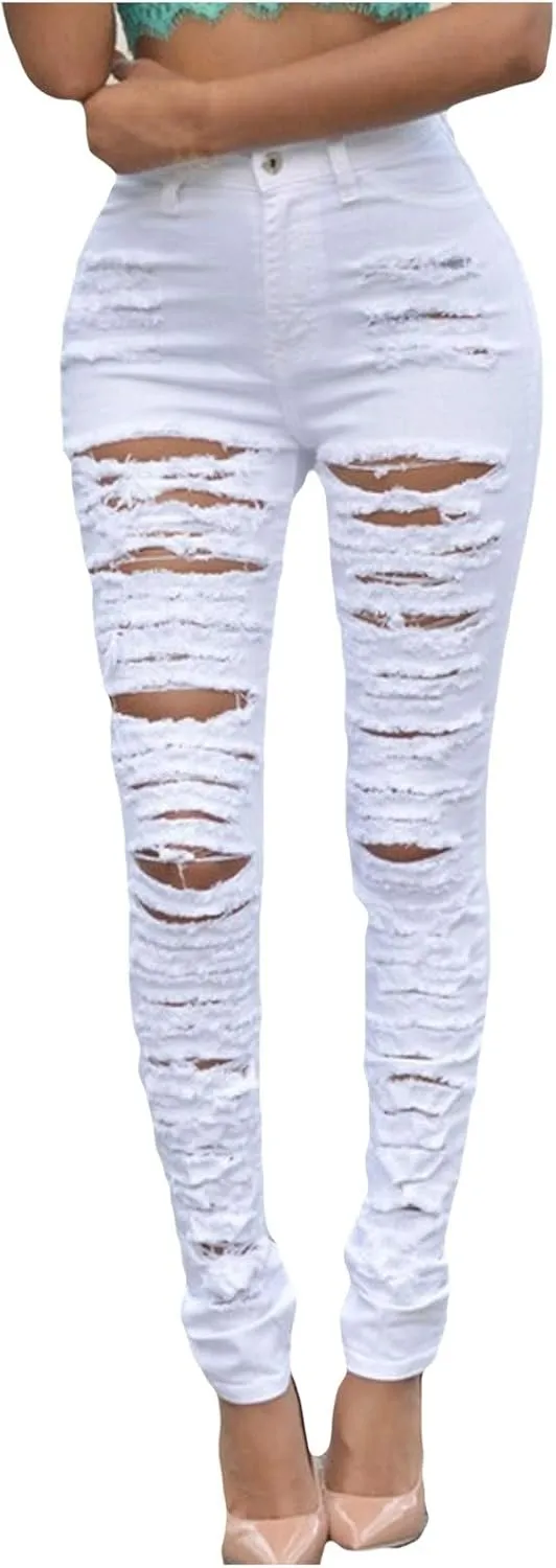 Womens High Waist Skinny Jeans Casual Double Breasted Multi Button Slim Fit Elastic Trousers Double Plus Size Pants