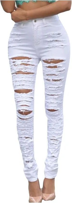 Womens High Waist Skinny Jeans Casual Double Breasted Multi Button Slim Fit Elastic Trousers Double Plus Size Pants