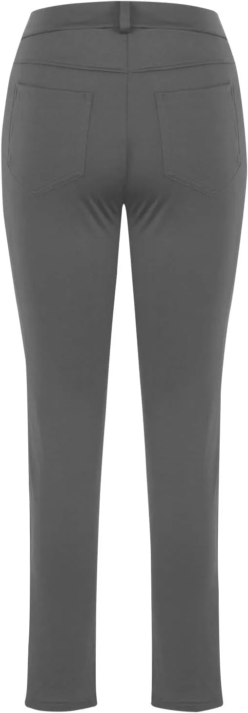 Women's High Waist Work Pants with Pockets Business Casual Dress Pants Stretch Straight Leg Trousers Skinny Slacks
