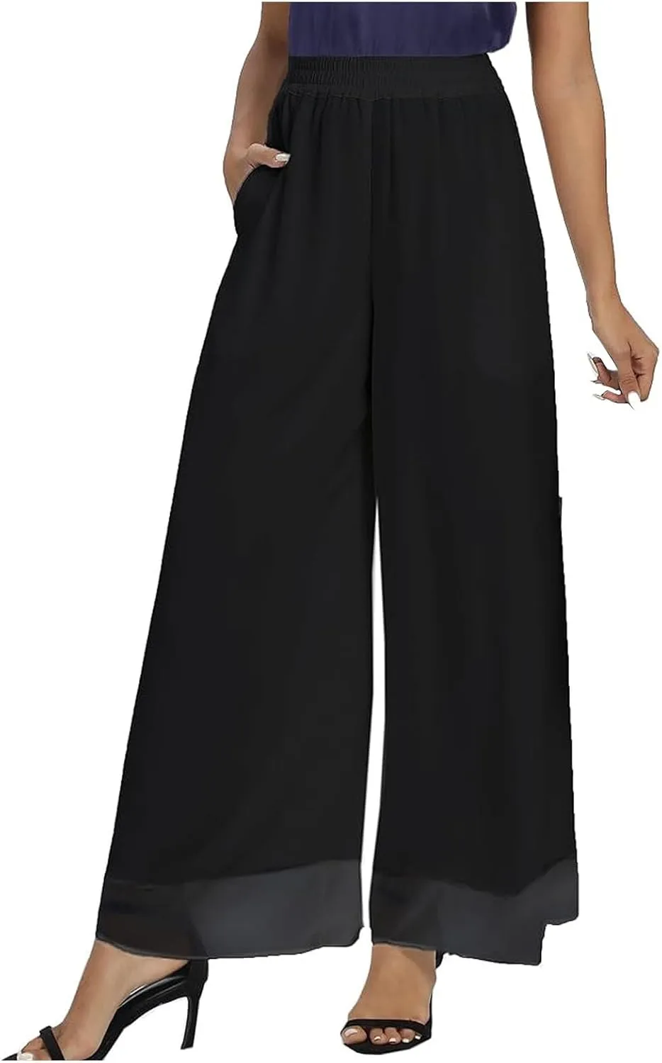 Women's Linen Blend Summer Floral Pants Low Waist Wide Leg Plus Size Pant Trousers Travel