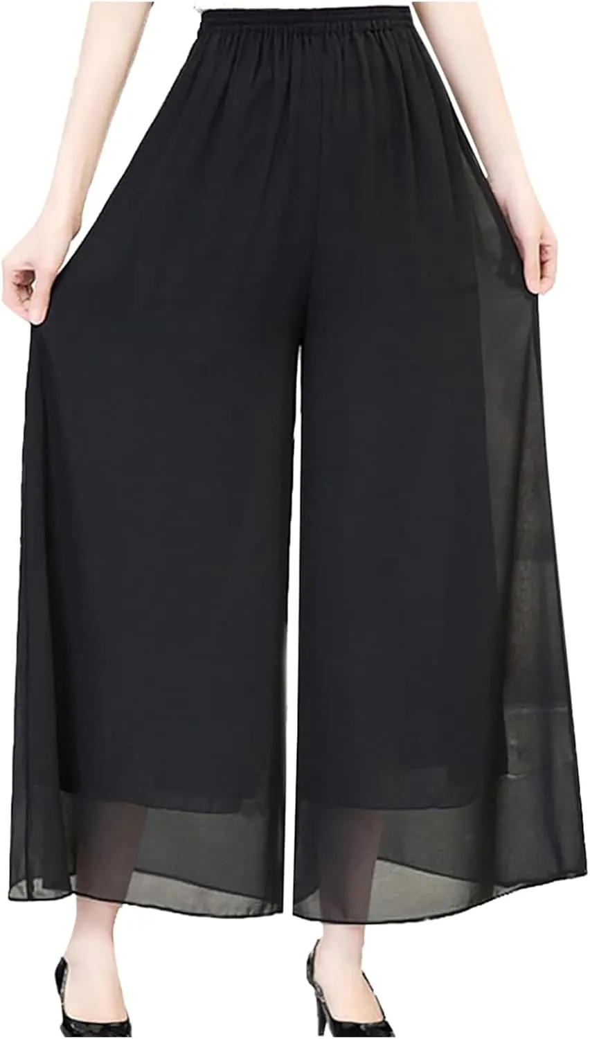 Women's Linen Blend Summer Floral Pants Low Waist Wide Leg Plus Size Pant Trousers Travel