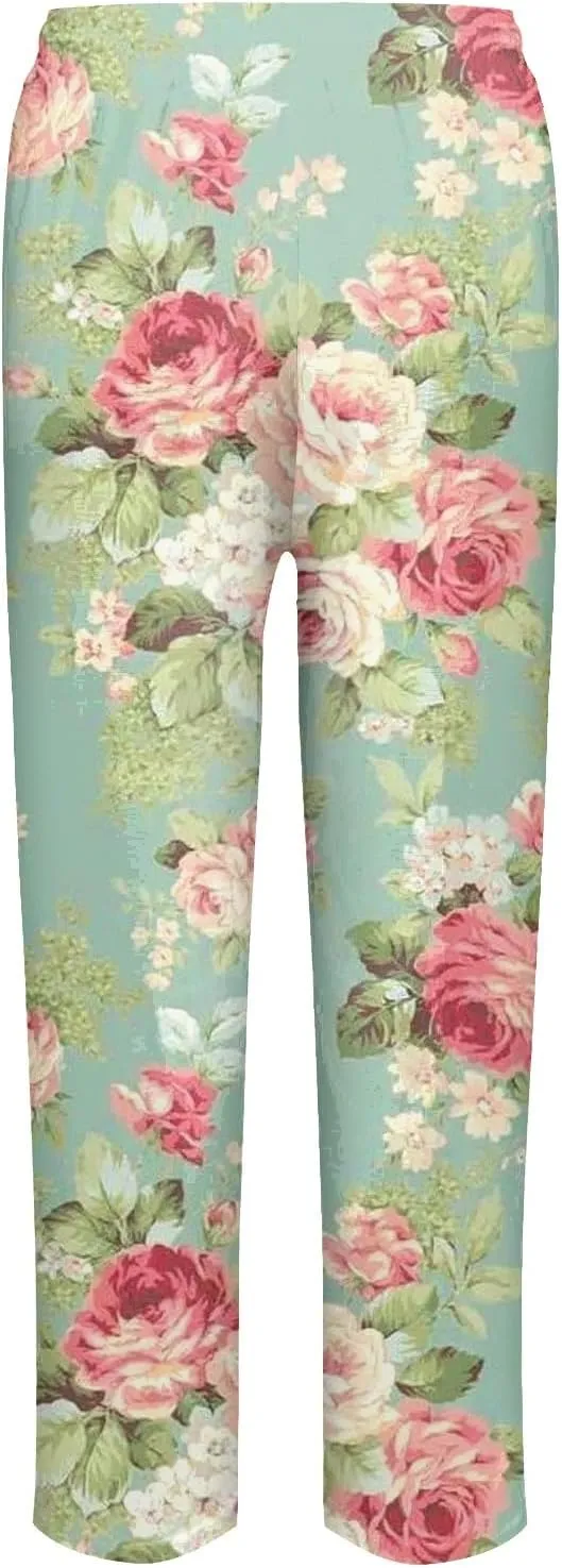 Women's Linen Capri Pants with Drawstring Drawstring Casual Solid Color Shorts Loose Comfy Trendy Elastic Waist Cropped