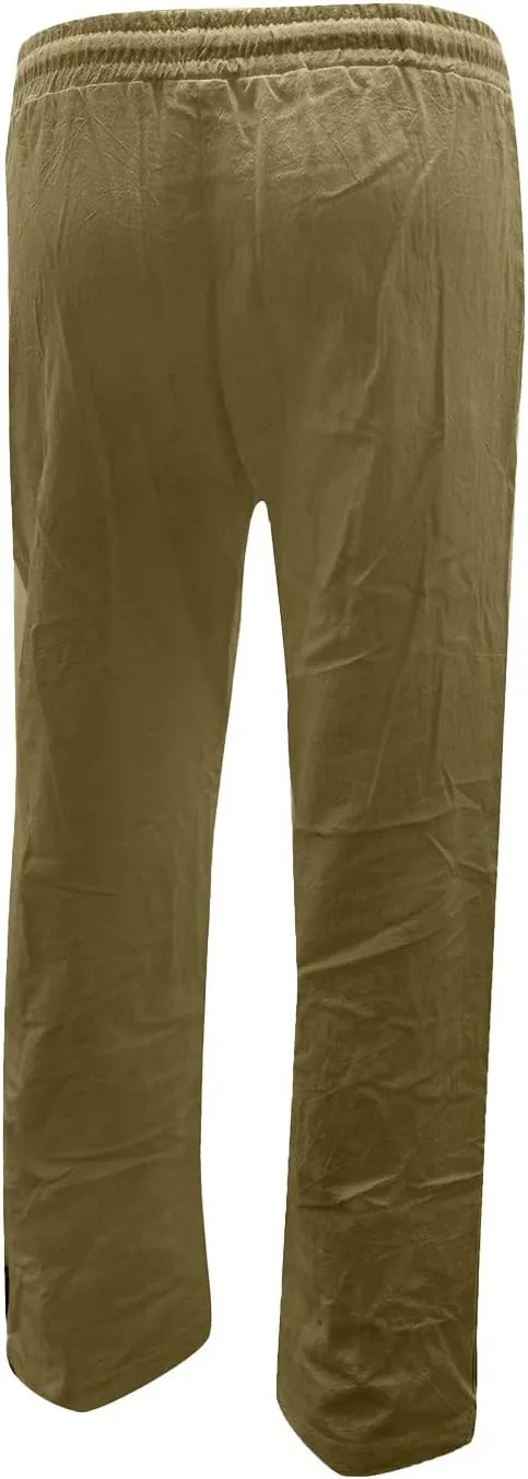 Womens Linen Summer Trendy Palazzo Lounge Pants Elastic Waisted Bootcut Plus Size Palazzo Lounge Pants