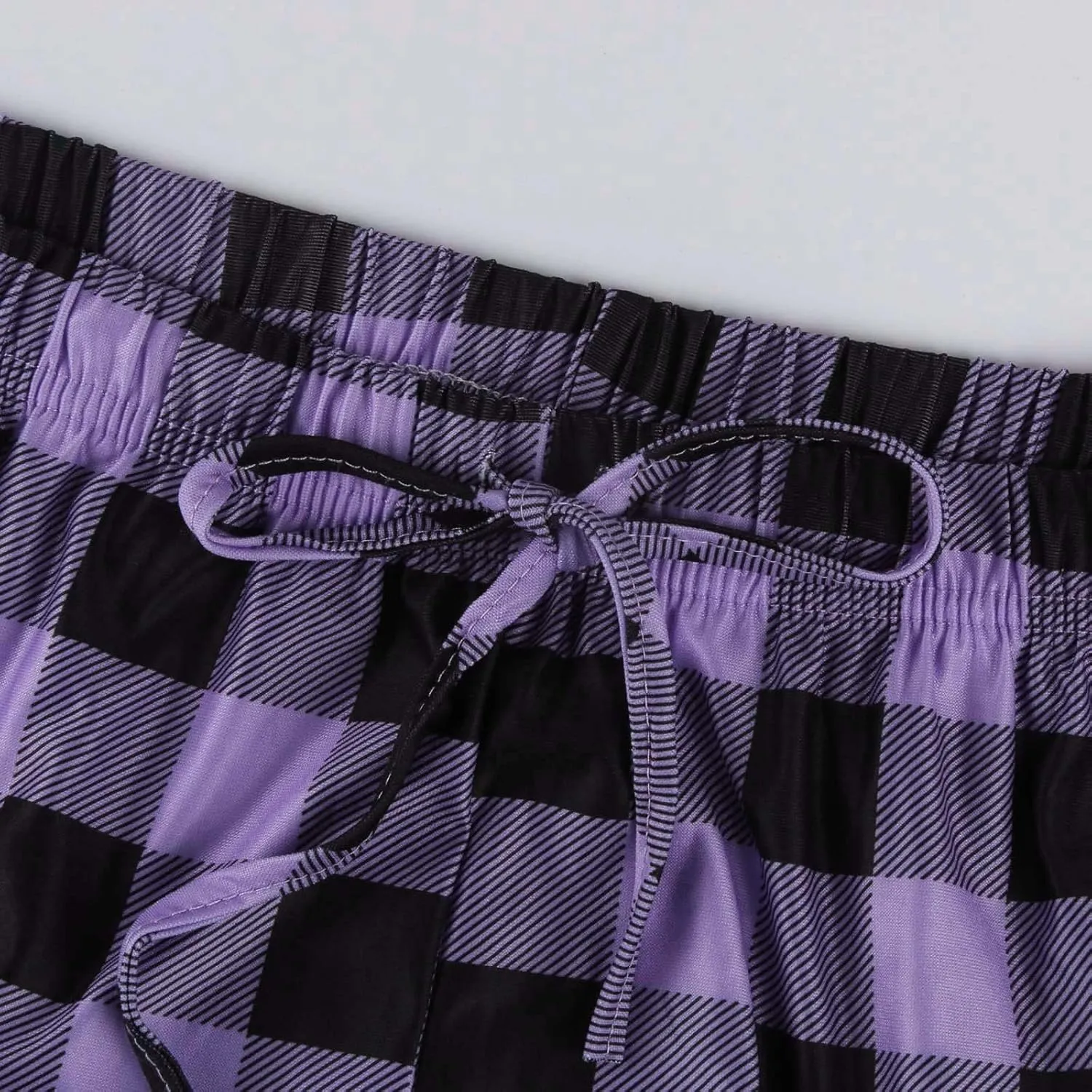 Womens Pajamas Pants 2025 Lounge Cute Plaid Pants Soft Comfy Drawstring Wide Leg Trousers Bell Bottom Sleep Clothing