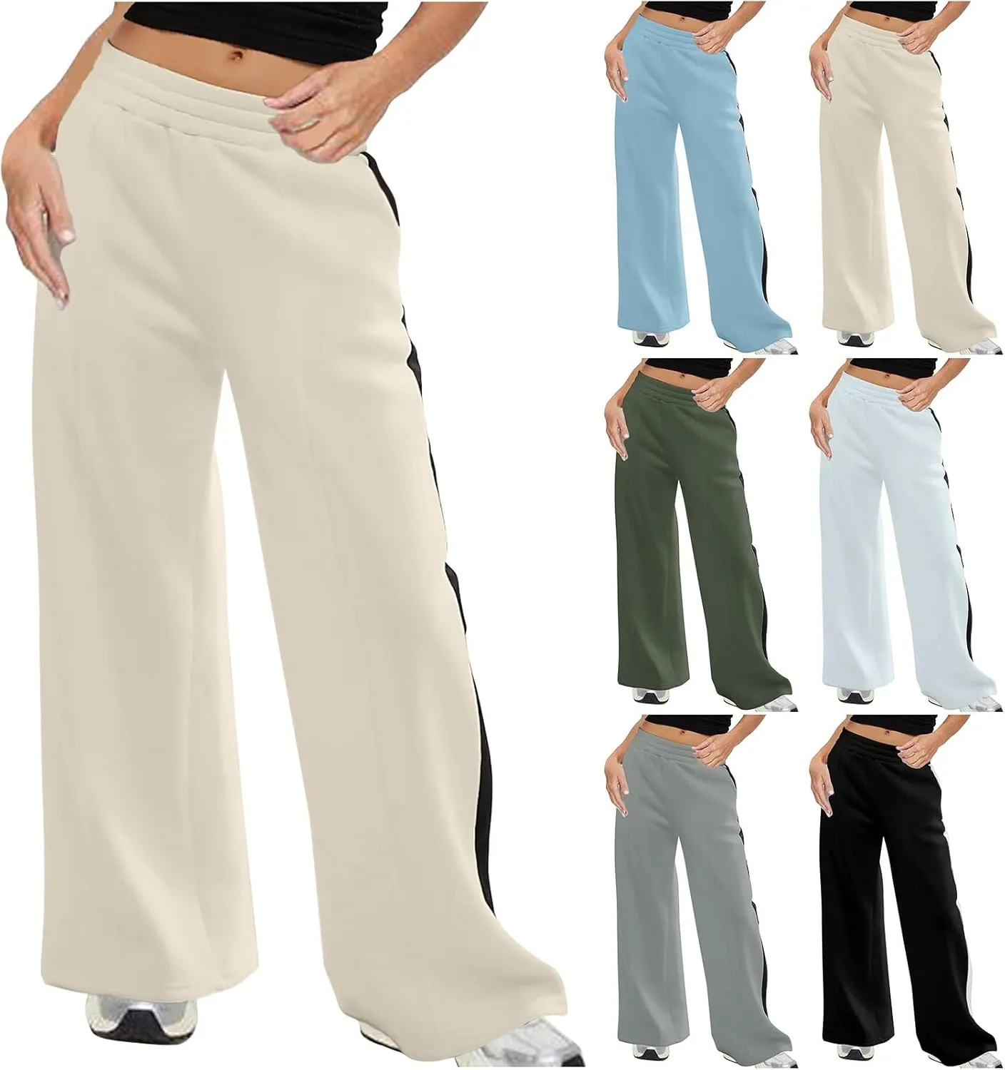 Women's Pants Baggy Sweatpants Wide Leg High Waist Sweatpants Casual Palazzo Pants Plus Size Loose Trousers Comfy Pant