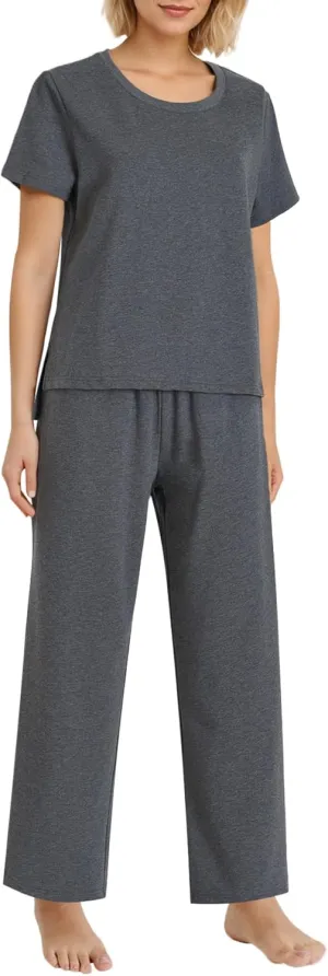 Women's Petite Lounge Set Petite Length Soft Cotton