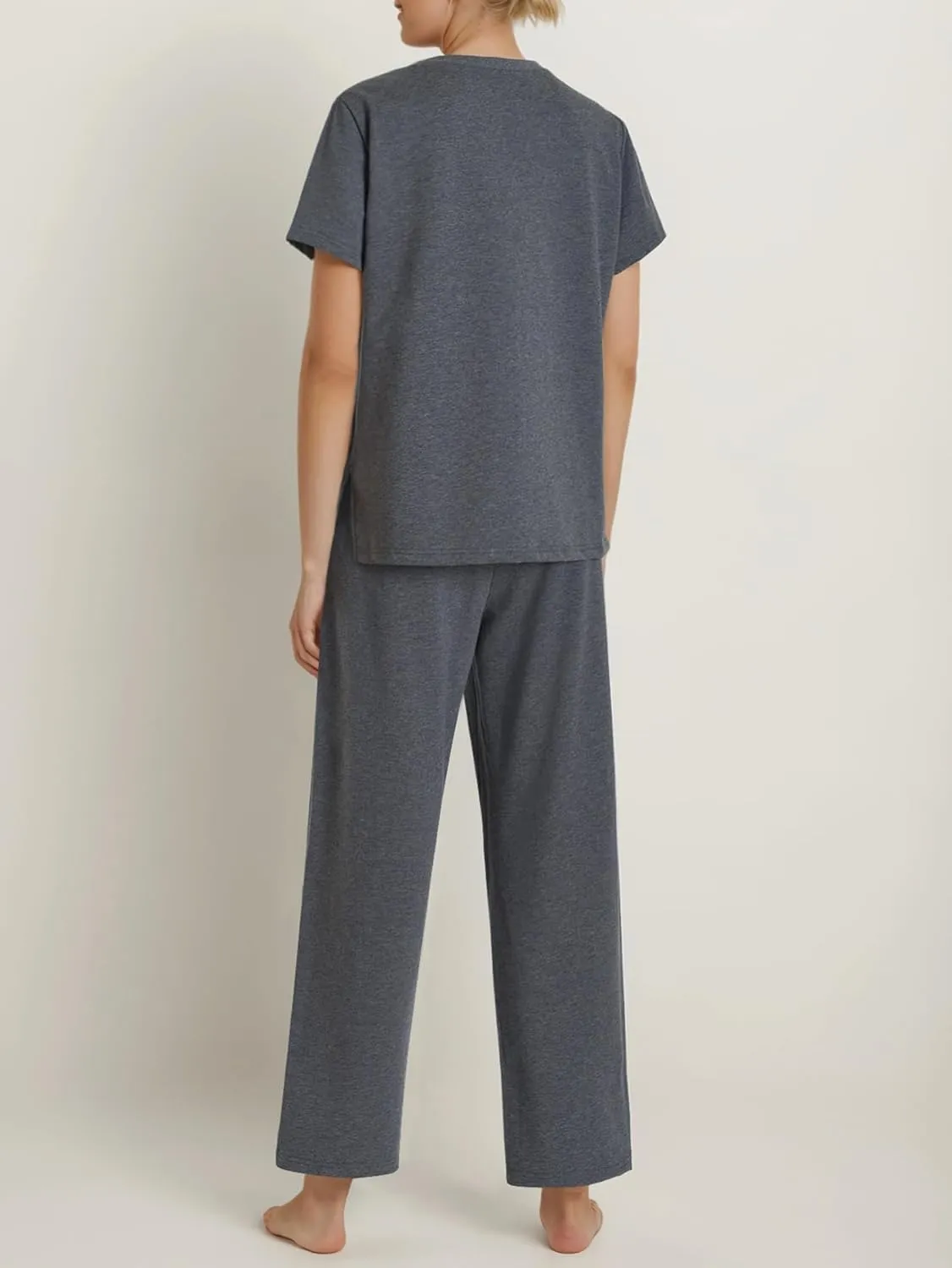 Women's Petite Lounge Set Petite Length Soft Cotton