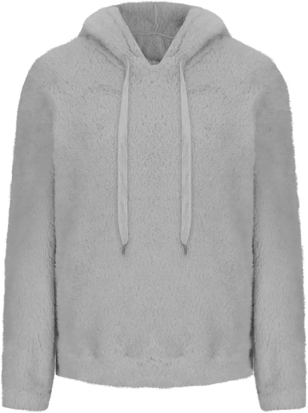 Women's Plush Sweatshirt Fashion Mid-Length Round-Neck Long Sleeves Winter Warm Fleece Pullover Tops with Pockets
