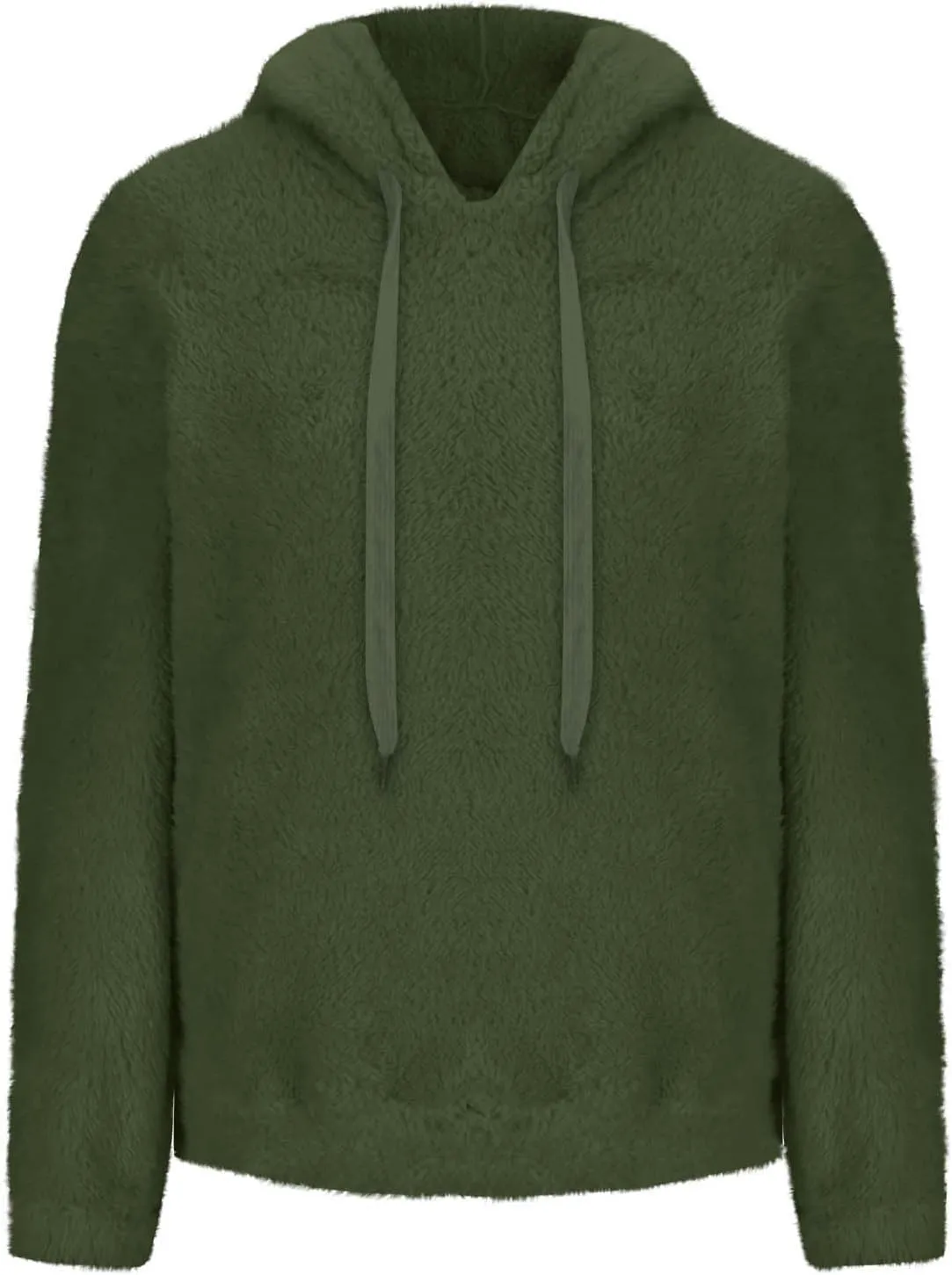 Women's Plush Sweatshirt Fashion Mid-Length Round-Neck Long Sleeves Winter Warm Fleece Pullover Tops with Pockets