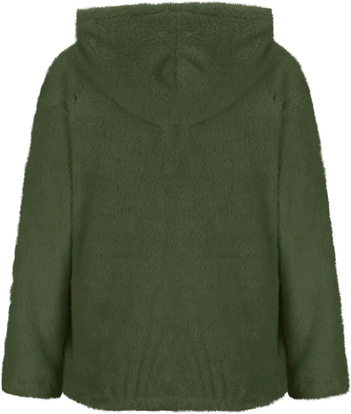 Women's Plush Sweatshirt Fashion Mid-Length Round-Neck Long Sleeves Winter Warm Fleece Pullover Tops with Pockets