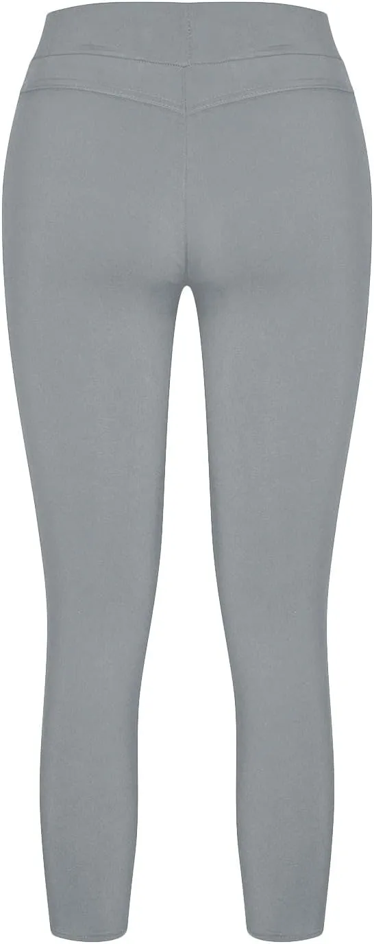 Women's Ripped Pencil Pants High Waist Lace-up Skinny Stretchy Leggings Workout Casual Yoga Trousers with Pockets
