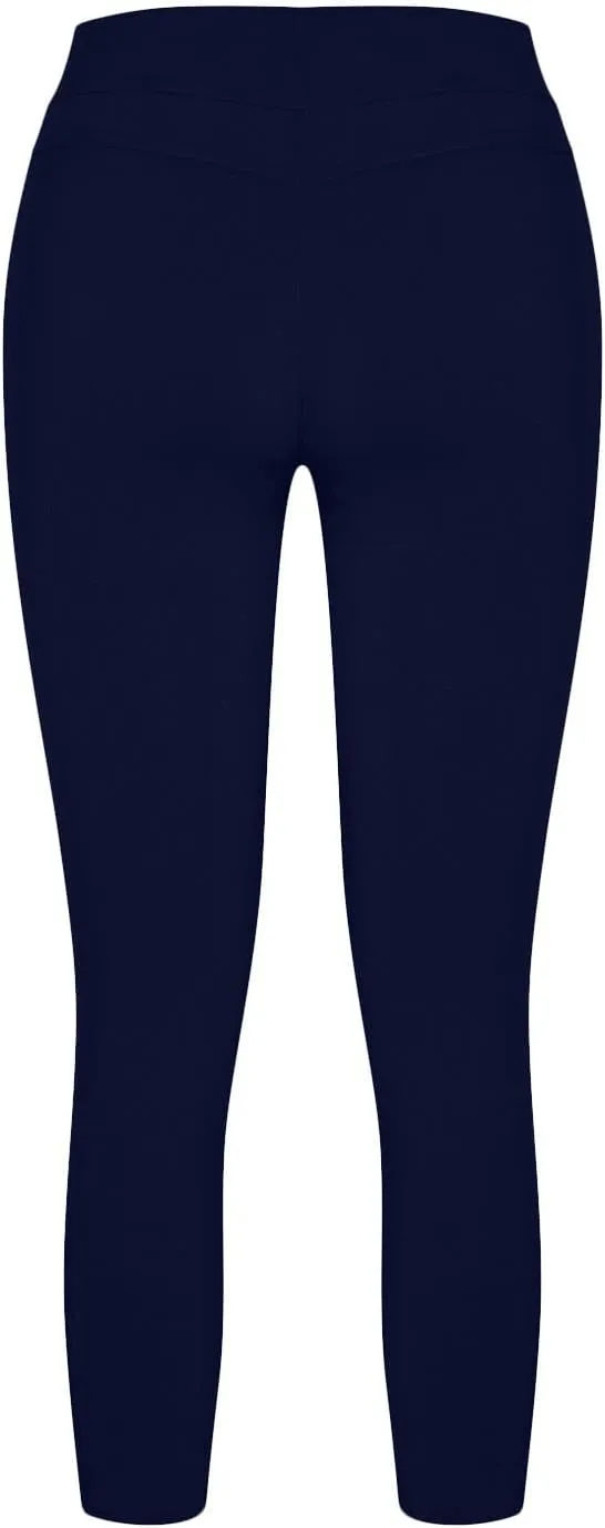 Women's Ripped Pencil Pants High Waist Lace-up Skinny Stretchy Leggings Workout Casual Yoga Trousers with Pockets