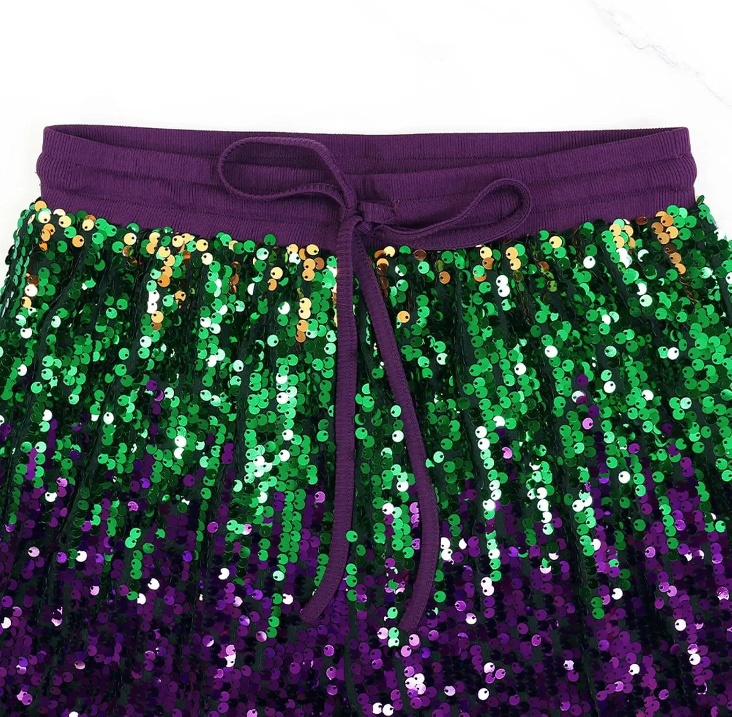 Women's Sequin Flared Trousers High Waisted Sparkly Wide Leg Trousers Party Clubwear Shiny Bell Bottom Pants 2025