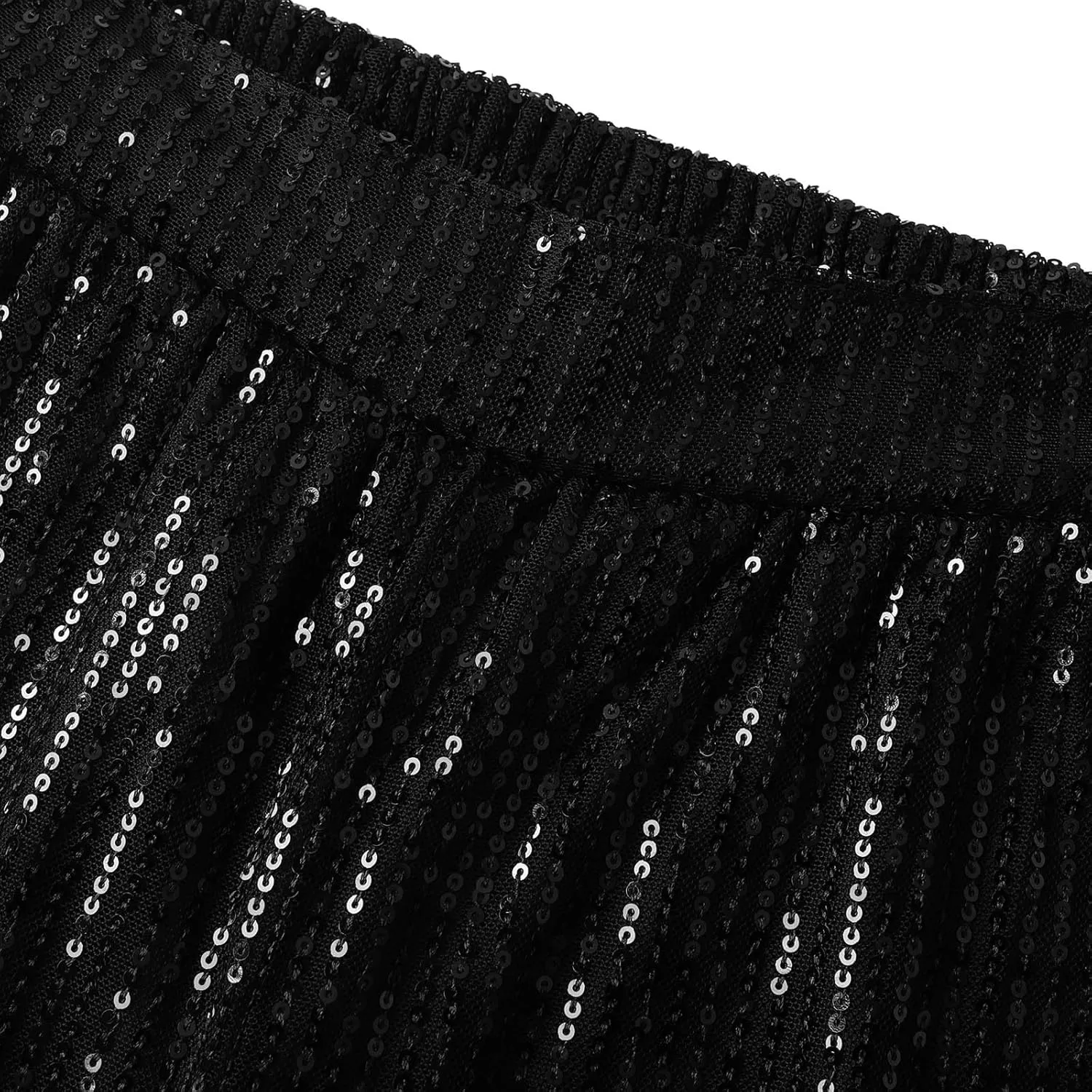 Women's Sequin Flared Trousers High Waisted Sparkly Wide Leg Trousers Party Clubwear Shiny Bell Bottom Pants 2025