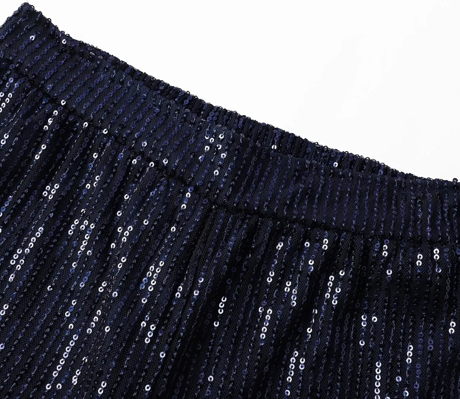 Women's Sequin Flared Trousers High Waisted Sparkly Wide Leg Trousers Party Clubwear Shiny Bell Bottom Pants 2025