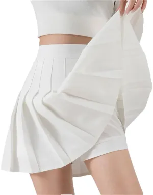 Women's Stylish High Waisted Flared Pleated Skirt Made of Comfortable Fabric A Line Pleated Skirt