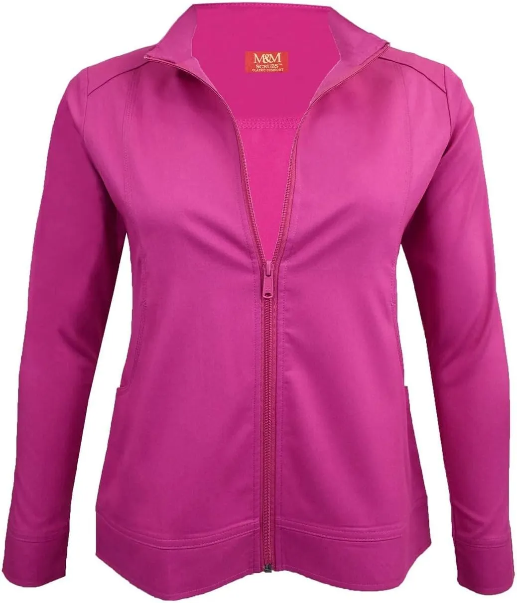 Women's Ultra Soft Front Zip Warm-Up Scrub Jacket