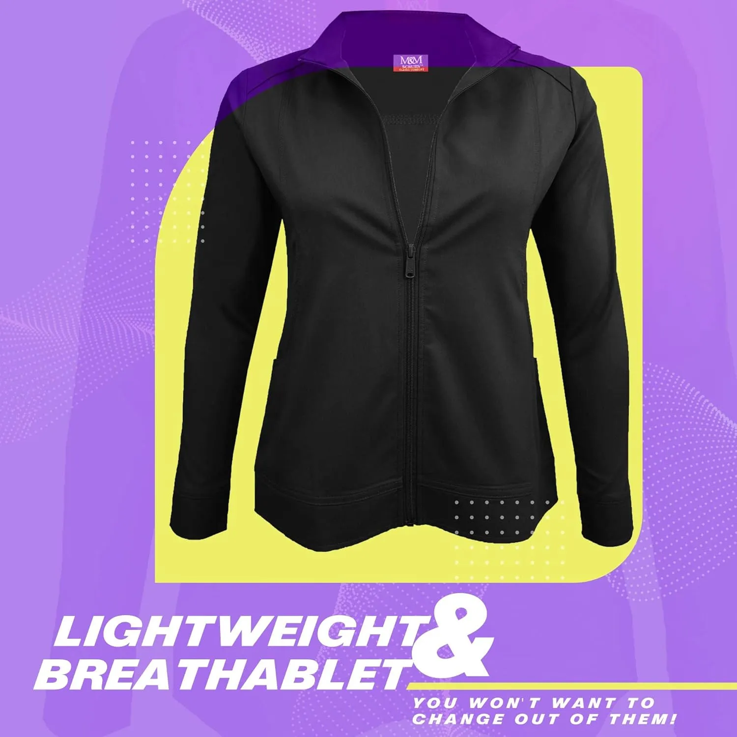 Women's Ultra Soft Front Zip Warm-Up Scrub Jacket