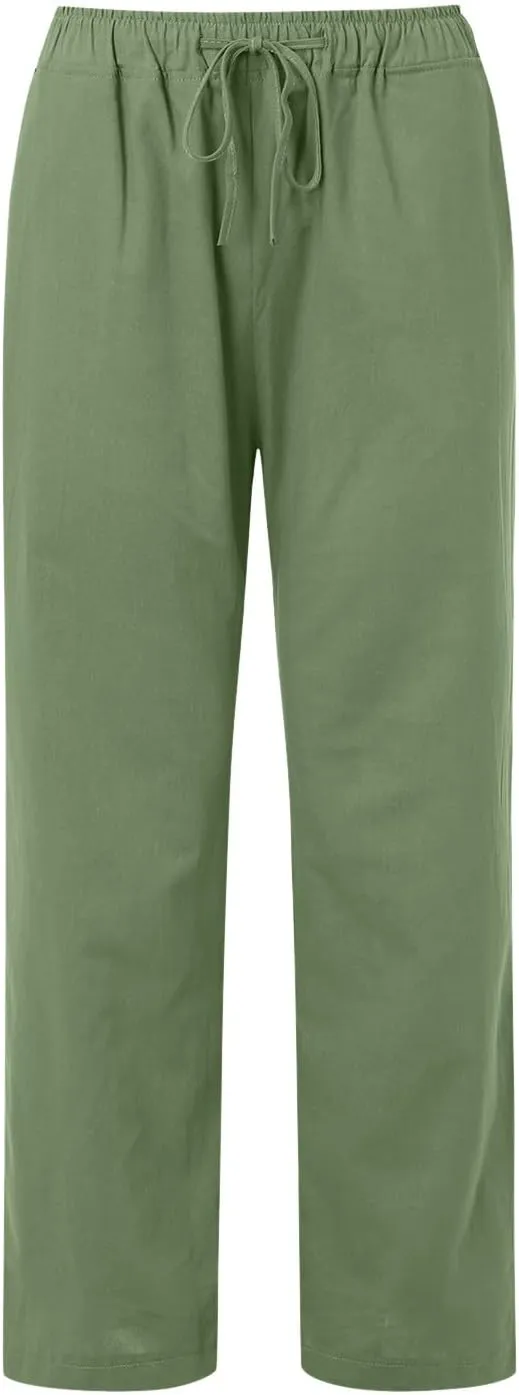 Womens Wide Leg Harem Pants Winter Tight Travel Jeans with Pockets Flare Leggings Elastic Waist