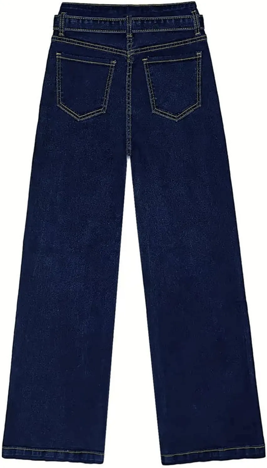 Women's Wide Leg Jeans Casual High Waisted Stretchy Baggy Loose Fit Long Trousers Pull On Denim Pants with Pockets