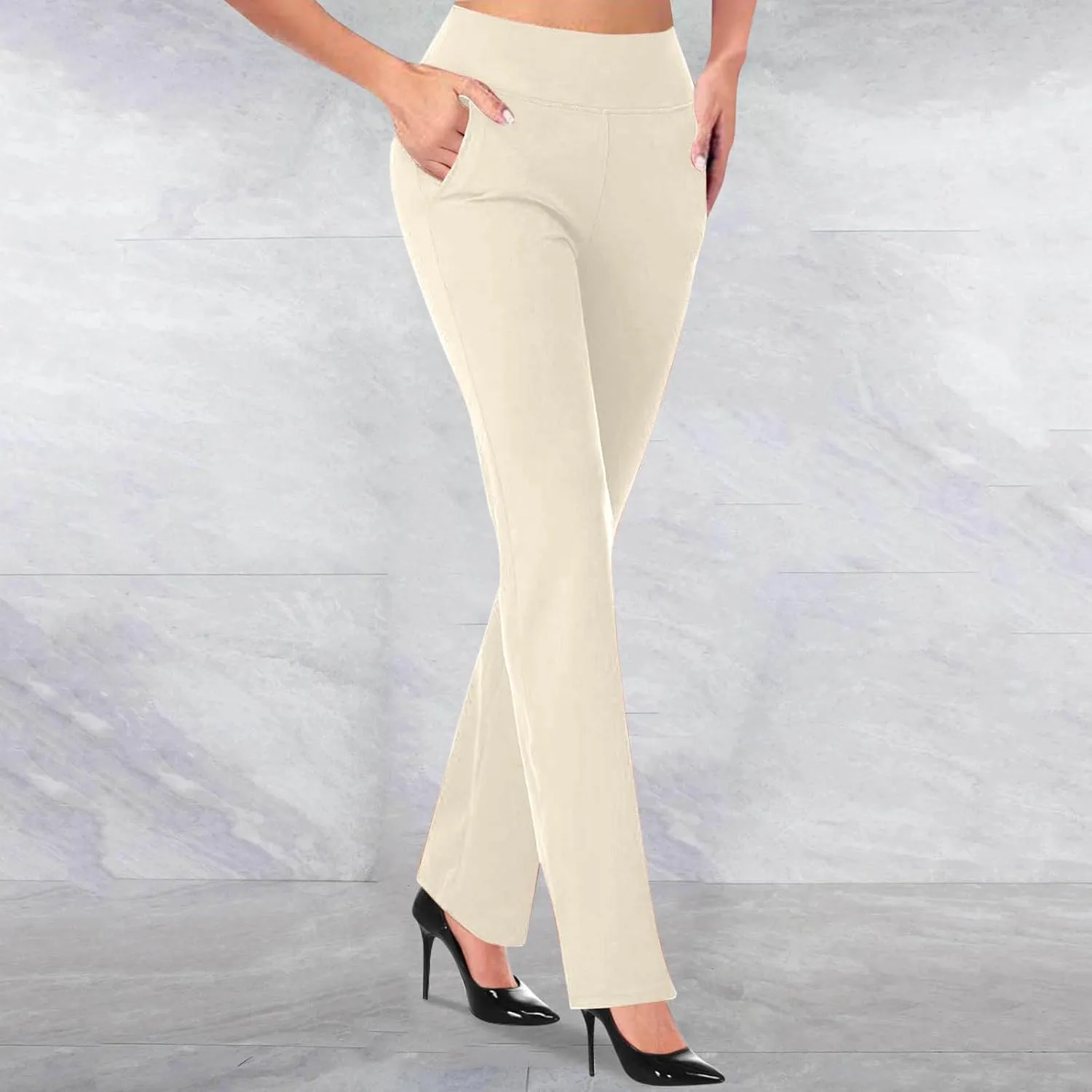 Womens Work Pants High 2024 High Waist Dress Pant Casual 4 Ways Stretch Yoga Pants Comfy Workout Business Pants