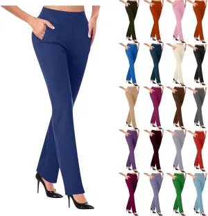 Womens Work Pants High 2024 High Waist Dress Pant Casual 4 Ways Stretch Yoga Pants Comfy Workout Business Pants