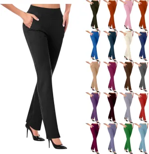 Womens Work Pants High 2024 High Waist Dress Pant Casual 4 Ways Stretch Yoga Pants Comfy Workout Business Pants