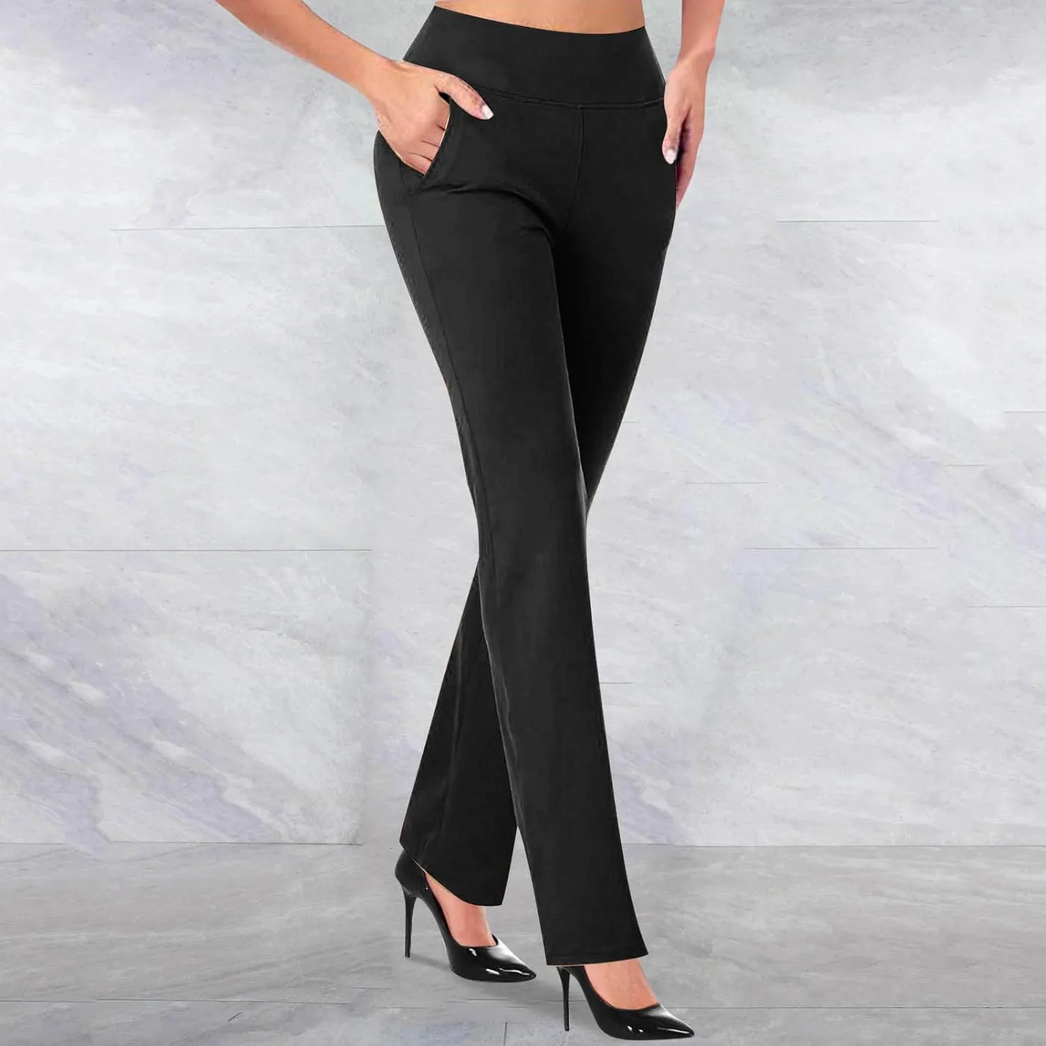 Womens Work Pants High 2024 High Waist Dress Pant Casual 4 Ways Stretch Yoga Pants Comfy Workout Business Pants