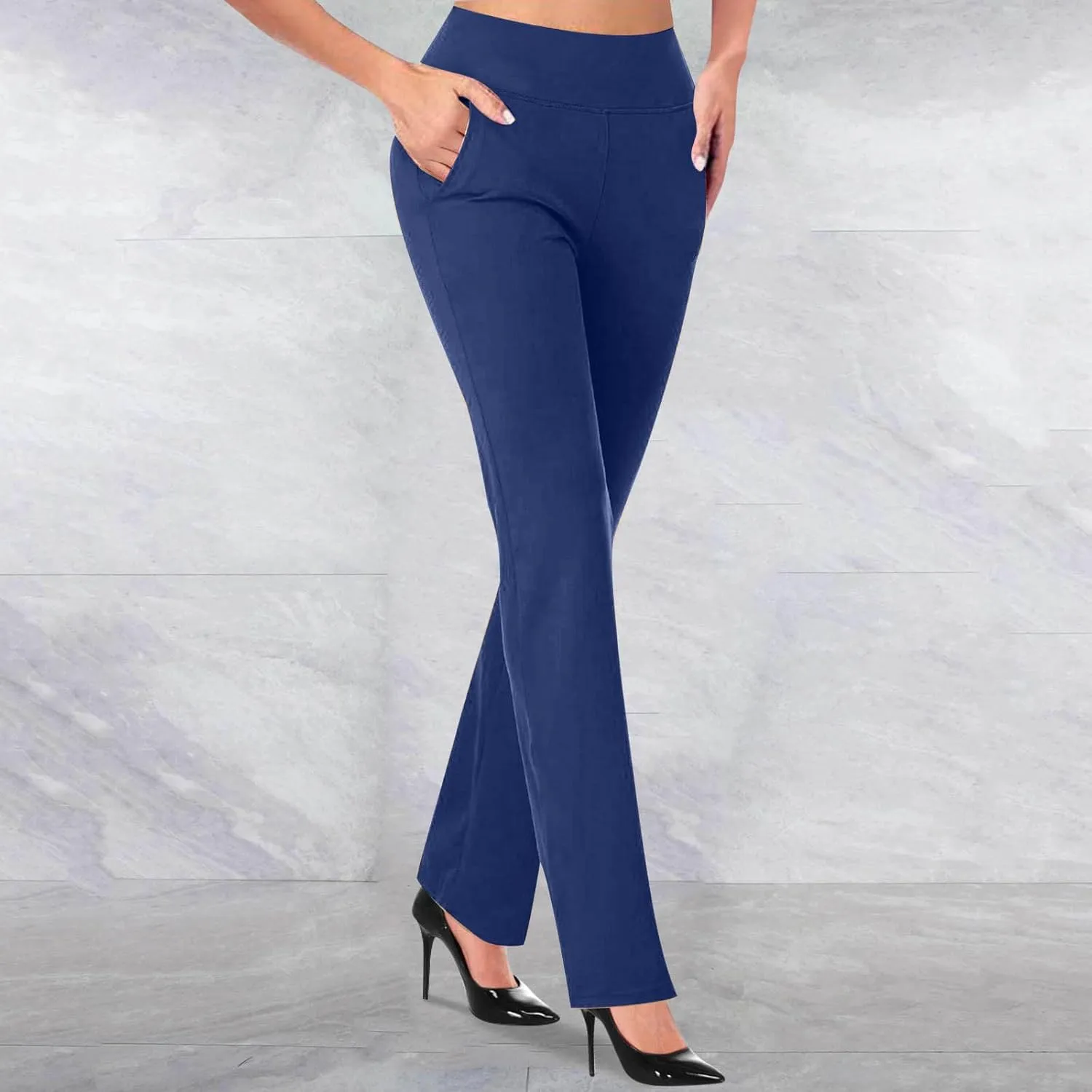 Womens Work Pants High 2024 High Waist Dress Pant Casual 4 Ways Stretch Yoga Pants Comfy Workout Business Pants