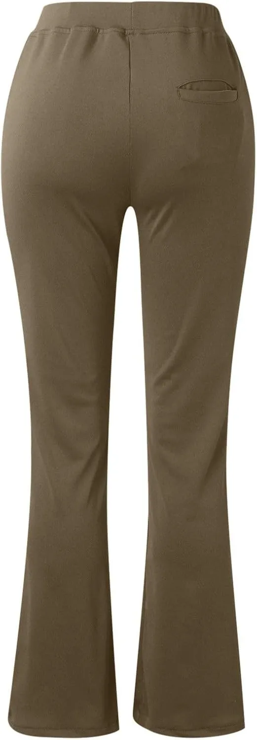 Work Pants for Women 2025 High Waist Stretch Soft Comfy Athletic Workout Yoga Dressy Pants Casual Business Trousers