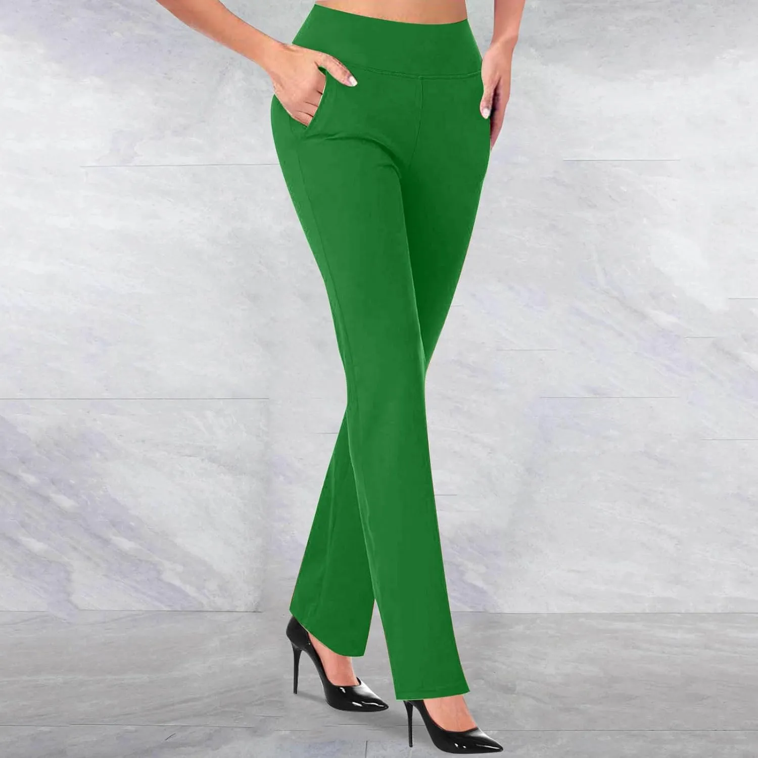 Work Pants Women High Waist Dress Pant 2025 Business Casual Outfits 4 Way Stretch Bootleg Yoga Pants Workout Slacks