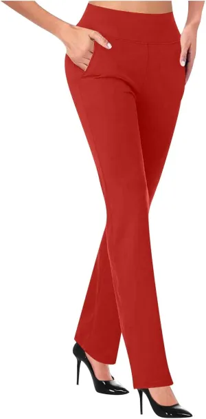 Work Pants Women High Waist Dress Pant 2025 Business Casual Outfits 4 Way Stretch Bootleg Yoga Pants Workout Slacks